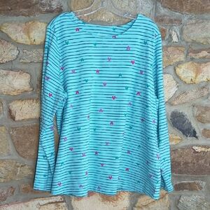 Denim&Co Heart Printed Perfect Jersey Top
